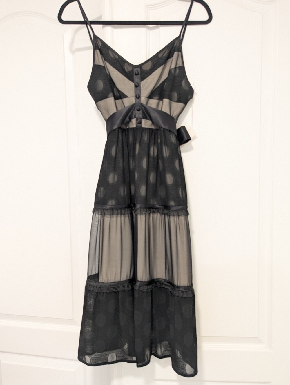 NWT Walter Baker Black Polka Dot  Dress